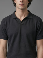 Dark Blue Textured Polo