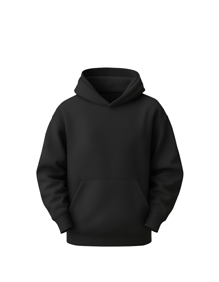 Premium True Black Oversized Hoodie