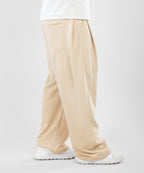 Two Tuck Wide Leg Pants "  Beige  "