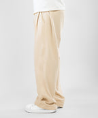 Two Tuck Wide Leg Pants "  Beige  "