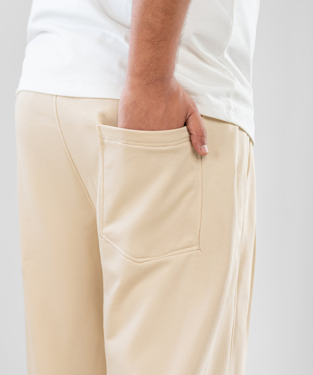 Two Tuck Wide Leg Pants "  Beige  "