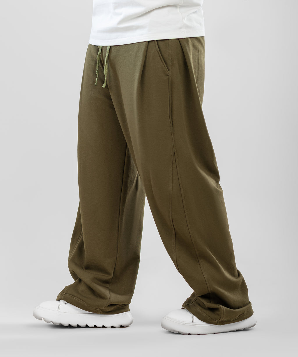 Two Tuck Wide Leg Pants " Olive "