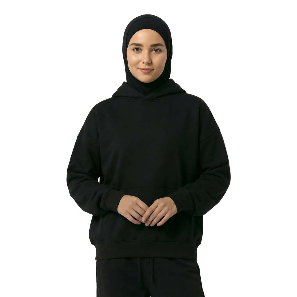 True Black Oversized Hoodie